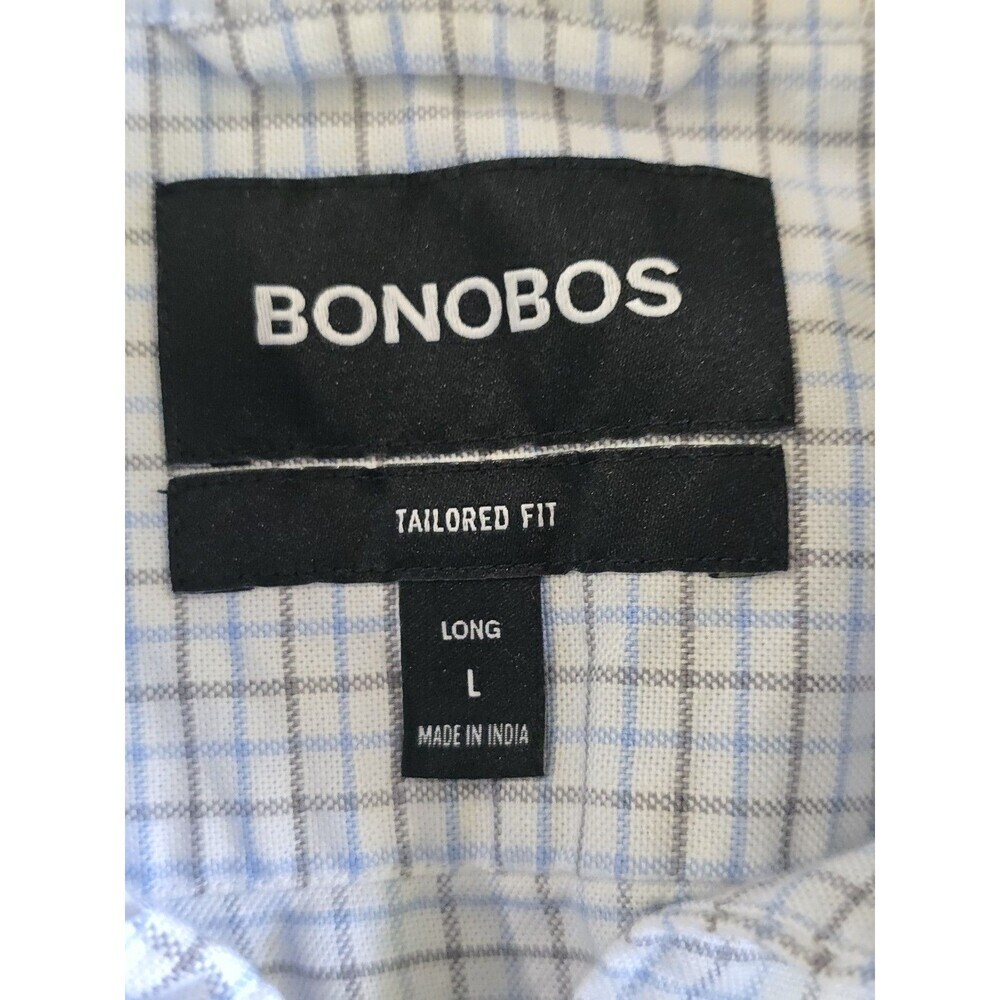 Bonobos Tailored Fit Shirt Mens Size Large Long Heavyweight Cotton Plaid Print - Picture 10 of 12